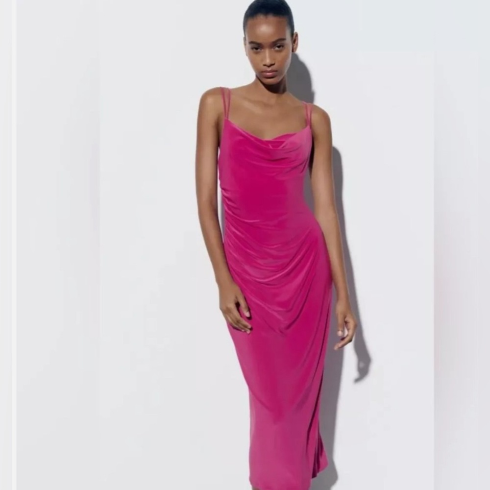 ZARA Dress with draped neckline